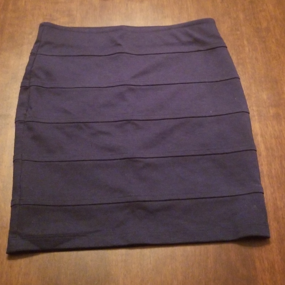 Blue ribbed mini skirt